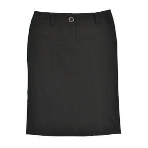 B0 Auth BURBERRRY LONDON Black Wool Zip Fly Back Flap Pockets Pencil Skirt Sz 2